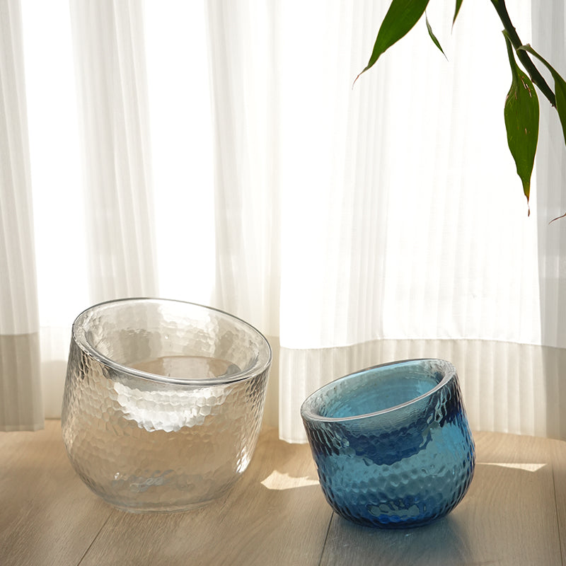 Pet Water Bowl Anti-Tip Glass Transparent Cat and Dog Food Bowl