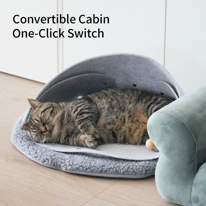 Leather & Felt Convertible Pet Bed/Carrier