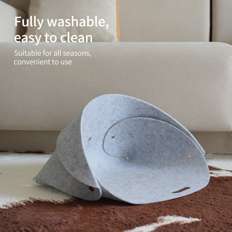 Leather & Felt Convertible Pet Bed/Carrier