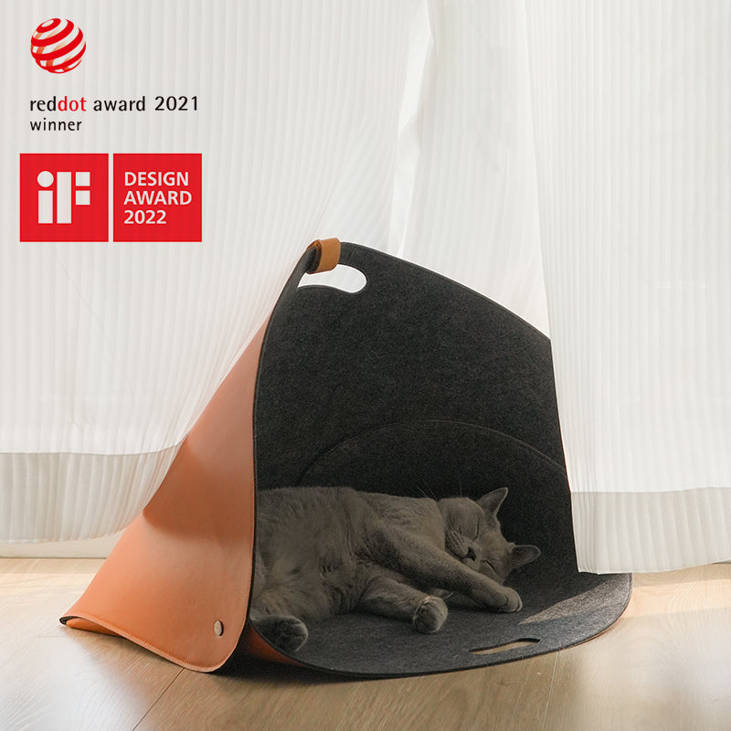 Leather & Felt Convertible Pet Bed/Carrier