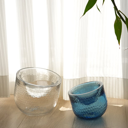 Pet Water Bowl Anti-Tip Glass Transparent Cat and Dog Food Bowl