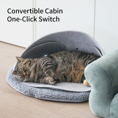 Leather & Felt Convertible Pet Bed/Carrier