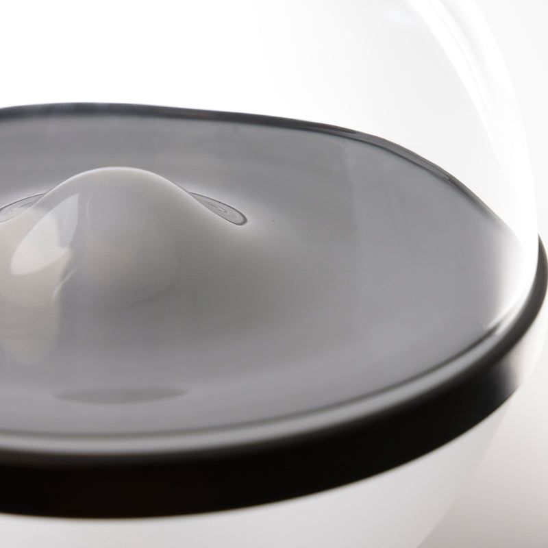 Glass tank and aluminum alloy base detail on Lollipop Fish Lamp