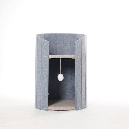 Collins Cocoon Cat Bed modern cylindrical cat cave in plush gray