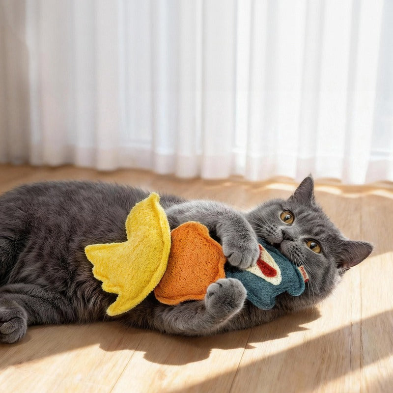 Cat playing with a CheerMoe toy