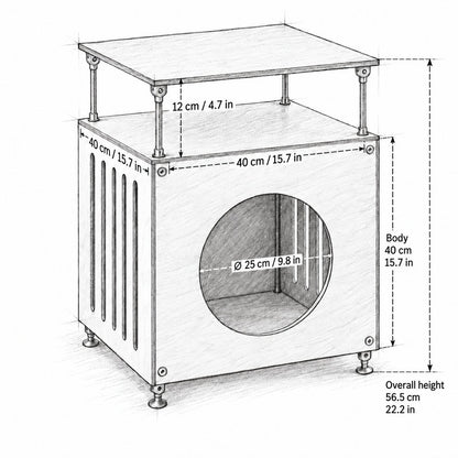 CheerMoe Haven Cat House dimensions and measurements diagram